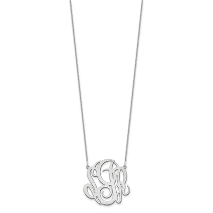 14K White Gold Monogram Necklace
