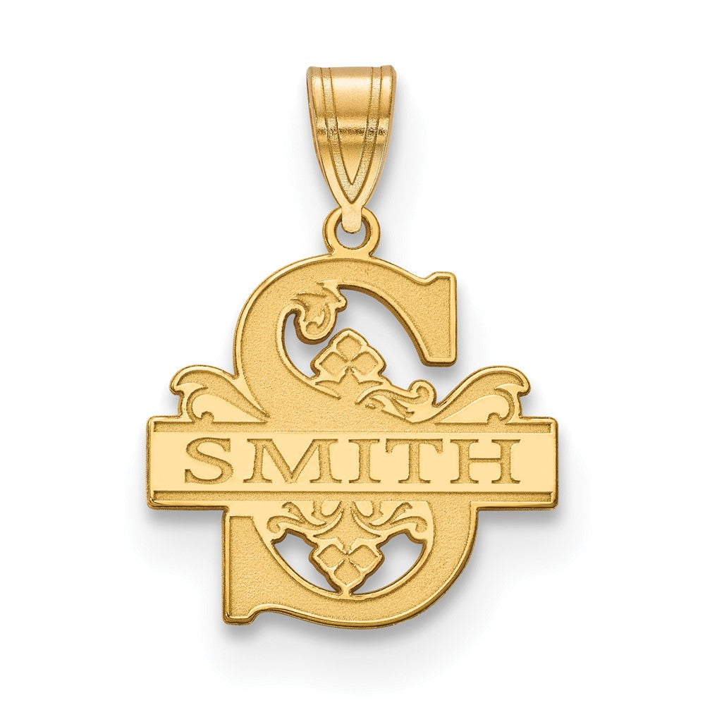 14K Yellow Gold Initial And Family Name Pendant