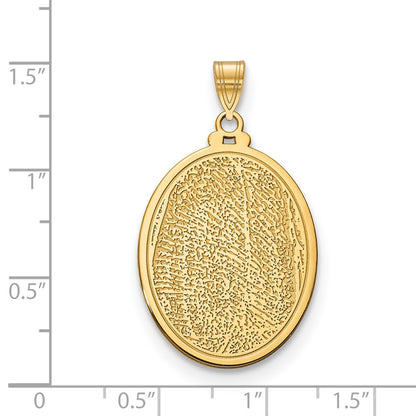 14K Yellow Gold Oval Fingerprint Pendant