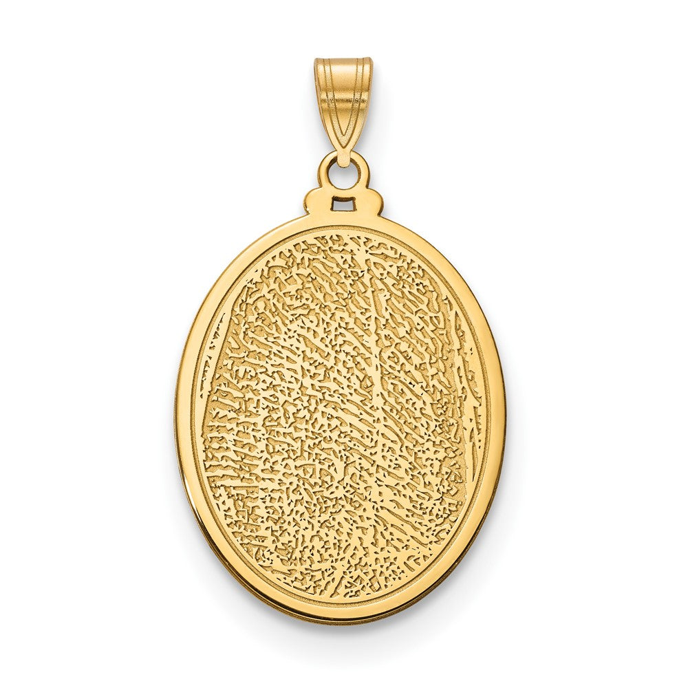 14K Yellow Gold Oval Fingerprint Pendant