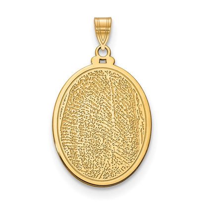 14K Yellow Gold Oval Fingerprint Pendant