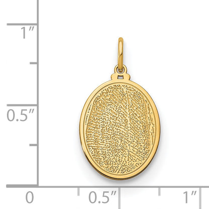 14K Yellow Gold Oval Fingerprint Charm