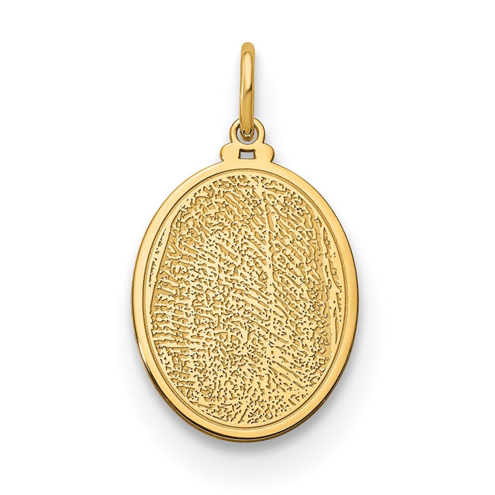 14K Yellow Gold Oval Fingerprint Charm