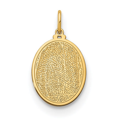 14K Yellow Gold Oval Fingerprint Charm