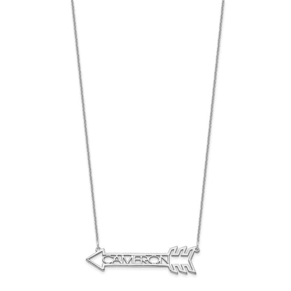 14K White Gold Arrow With Name Necklace