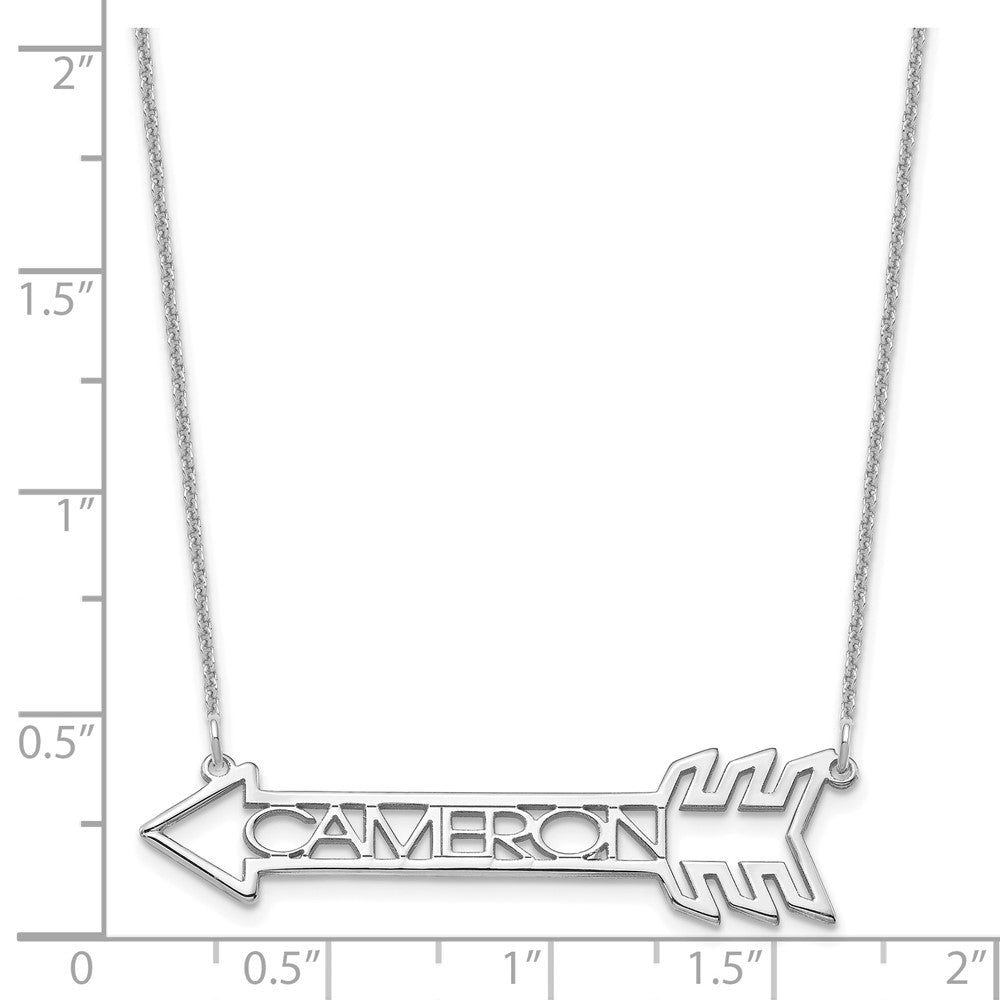 14K White Gold Arrow With Name Necklace