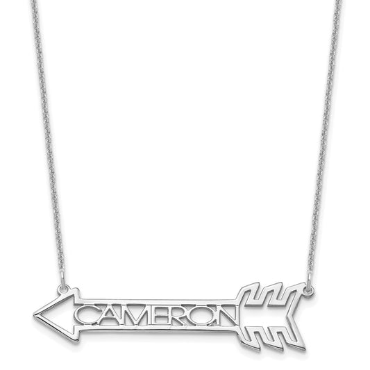 14K White Gold Arrow With Name Necklace