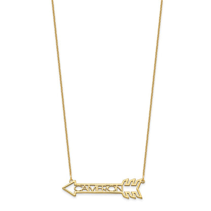 14K Yellow Gold Arrow With Name Necklace