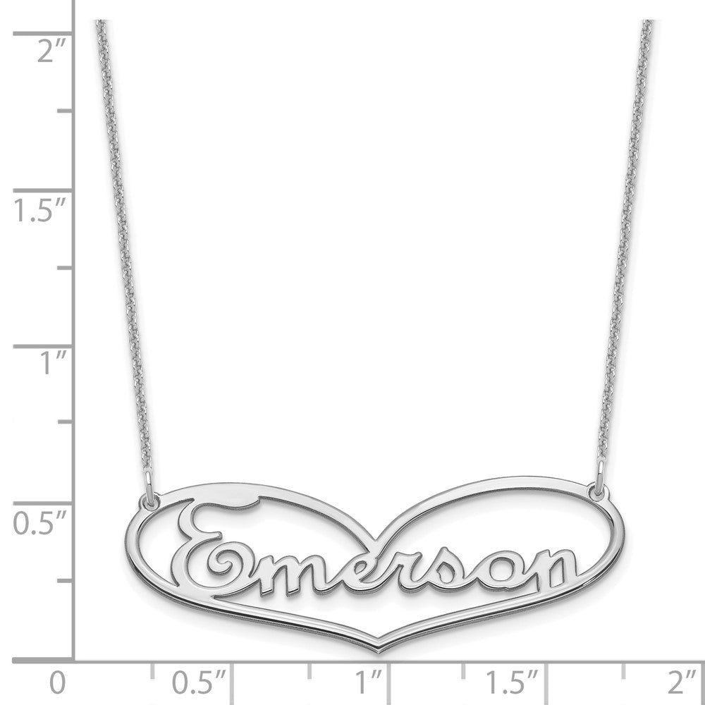 14K White Gold Heart And Name Necklace