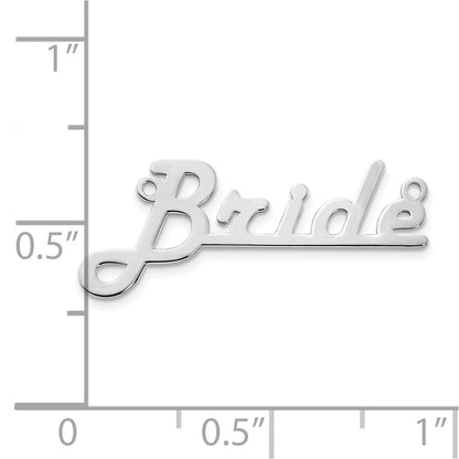 Sterling Silver Silver/Rhodium Plated Underlined Name Plate