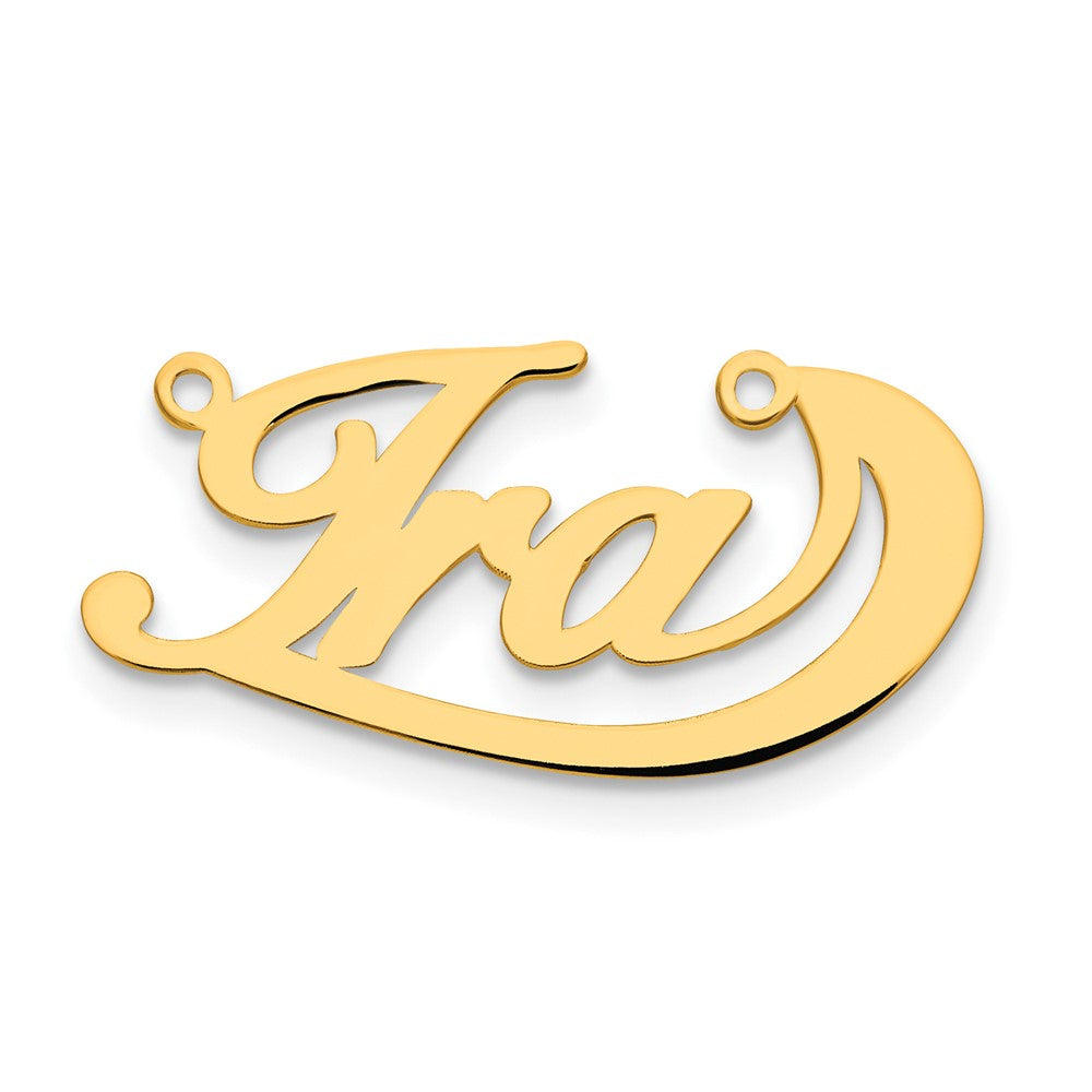 Gold Plated Sterling Silver/Gold Swoop Name Plate