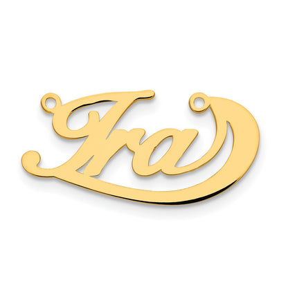 Gold Plated Sterling Silver/Gold Swoop Name Plate