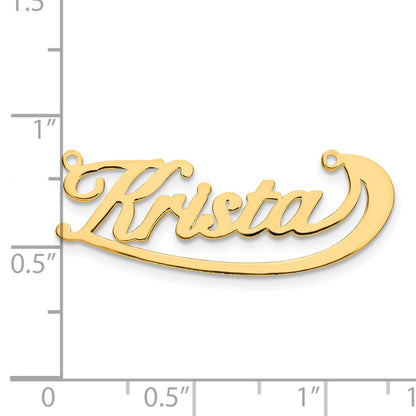 Gold Plated Sterling Silver/Gold Swoop Name Plate