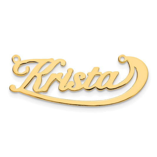 Gold Plated Sterling Silver/Gold Swoop Name Plate
