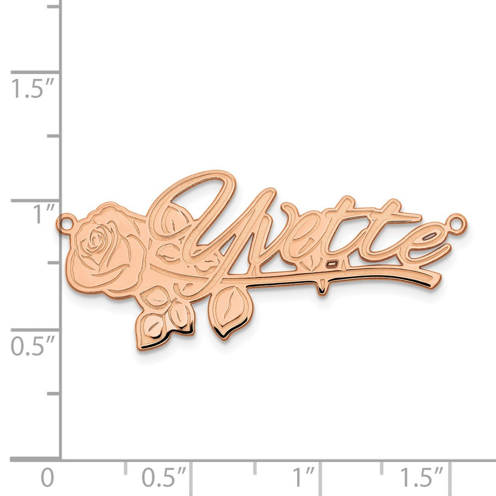 Rose Plated Sterling Silver/Rose Name Plate
