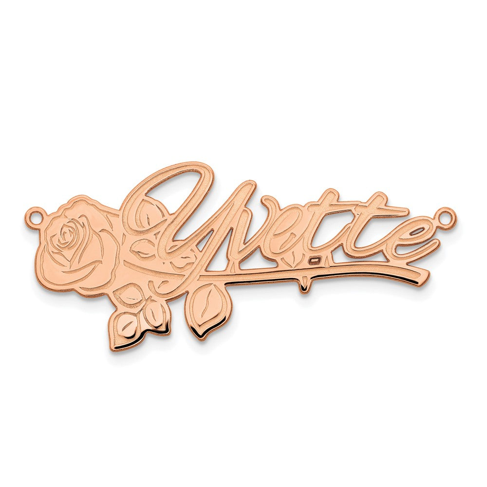 Rose Plated Sterling Silver/Rose Name Plate
