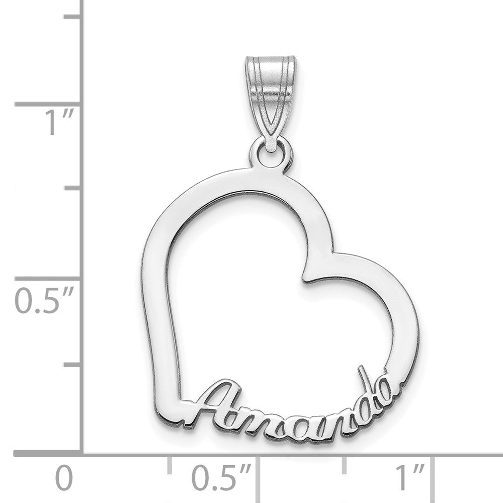 14K White Gold Heart With Name Pendant