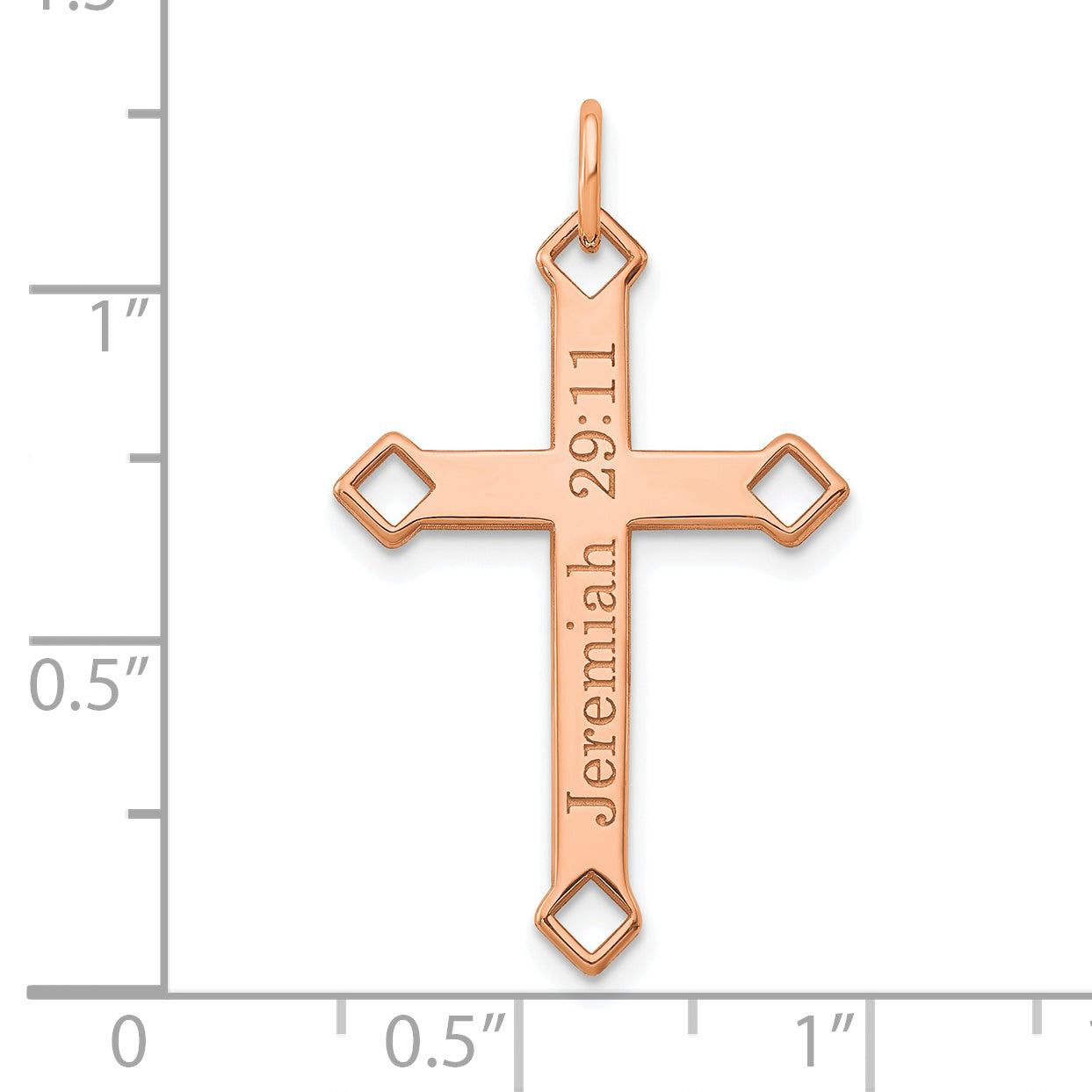 14K Rose Gold Personalized Cross Charm