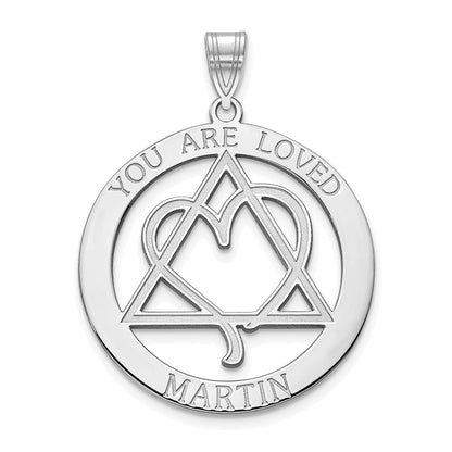 14K White Gold You Are Loved Adoption Pendant