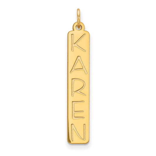 Gold Plated Sterling Silver/Gold Large Garfield Font Bar Charm