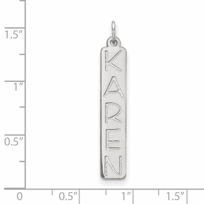 14K White Gold Large Garfield Font Bar Charm