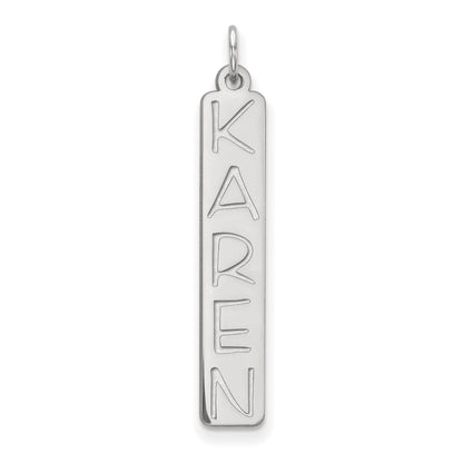 14K White Gold Large Garfield Font Bar Charm