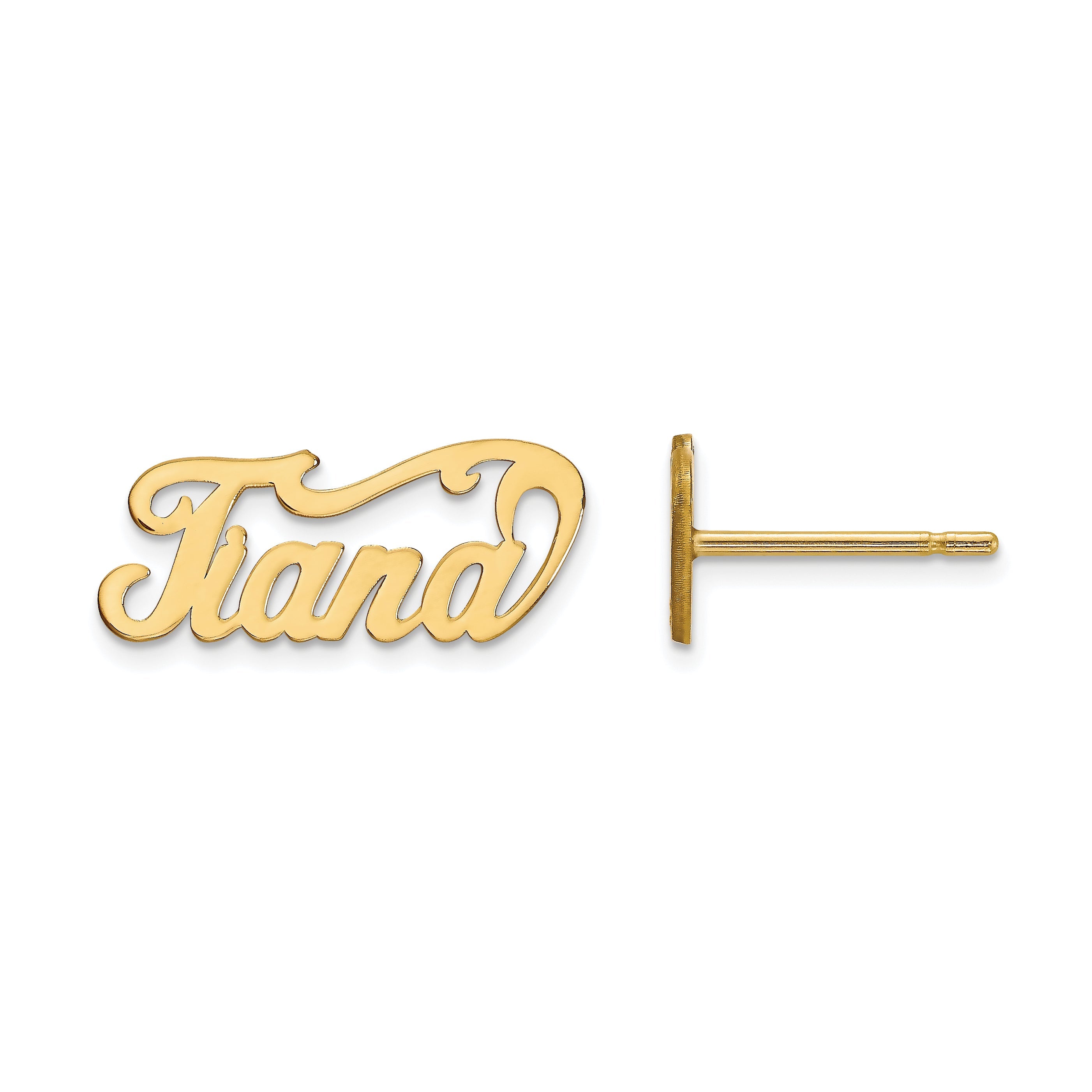 Gold Plated Sterling Silver/Gold Name Plate Post Earrings