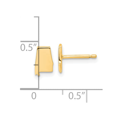 14K Yellow Gold 14Ky Alabama State Earrings