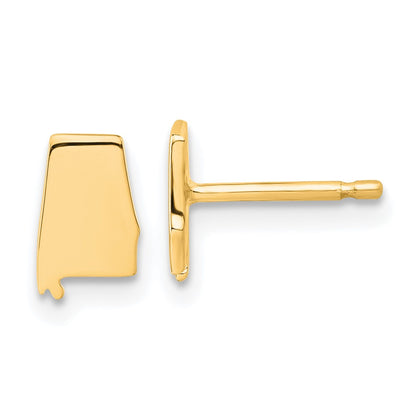 14K Yellow Gold 14Ky Alabama State Earrings