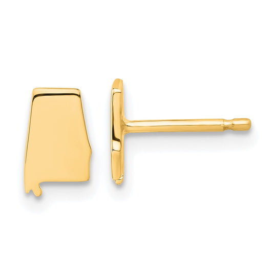 14K Yellow Gold 14Ky Alabama State Earrings