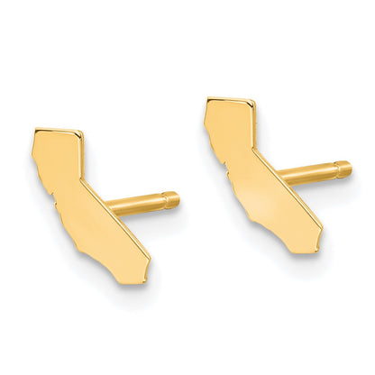 Gold Plated Sterling Silver/Gold California State Earrings