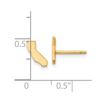 Gold Plated Sterling Silver/Gold California State Earrings