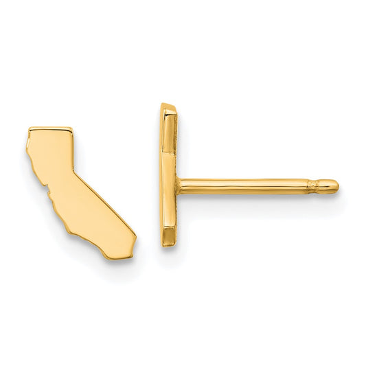 Gold Plated Sterling Silver/Gold California State Earrings