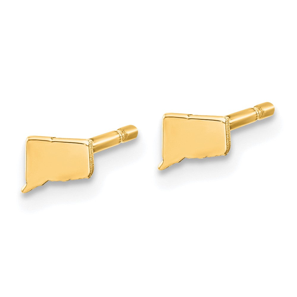 Gold Plated Sterling Silver/Gold Connecticut State Earrings
