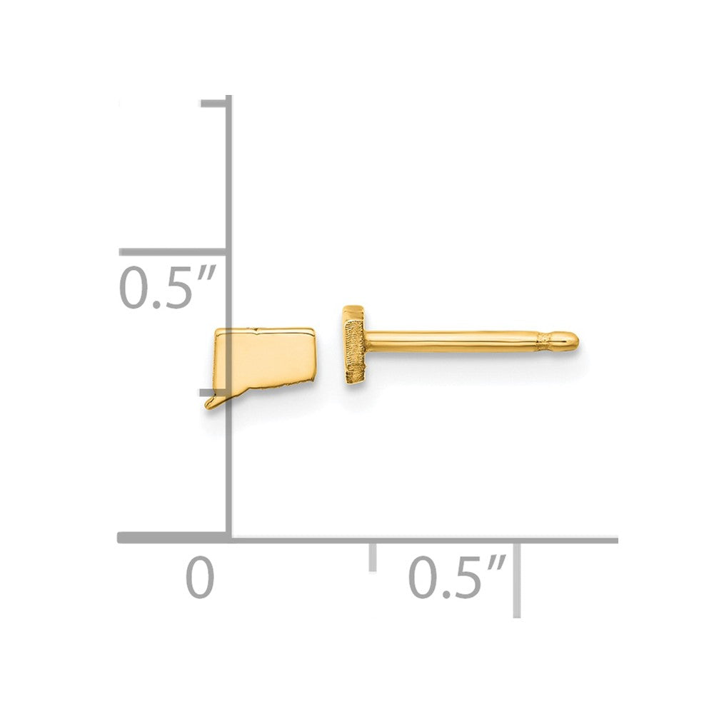 Gold Plated Sterling Silver/Gold Connecticut State Earrings