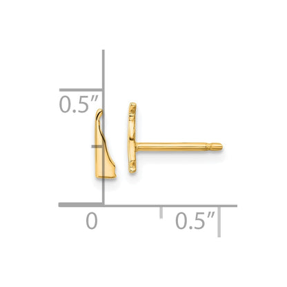 Gold Plated Sterling Silver/Gold Delaware State Earrings