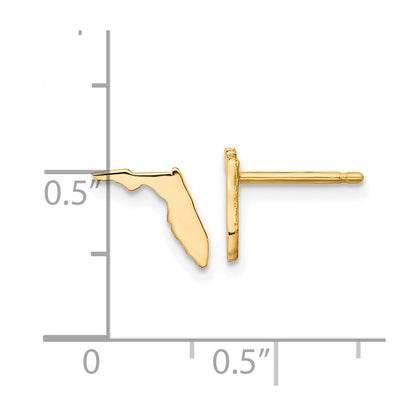 Gold Plated Sterling Silver/Gold Florida State Earrings