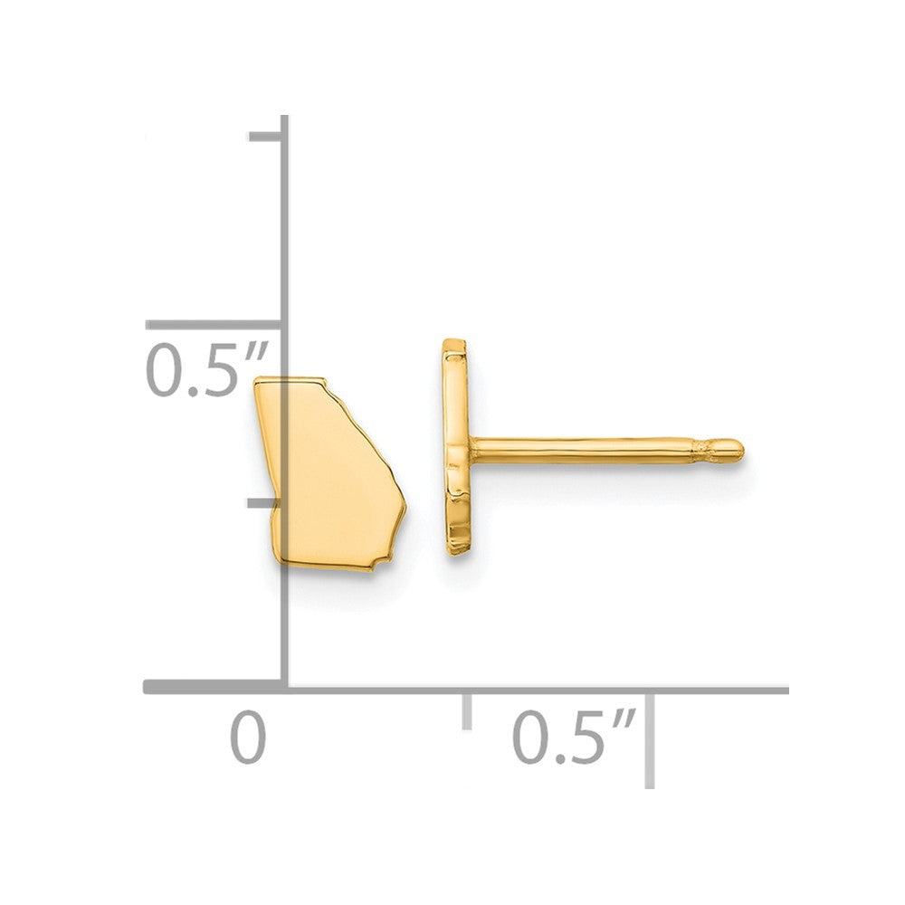 14K Yellow Gold 14Ky Georgia State Earrings