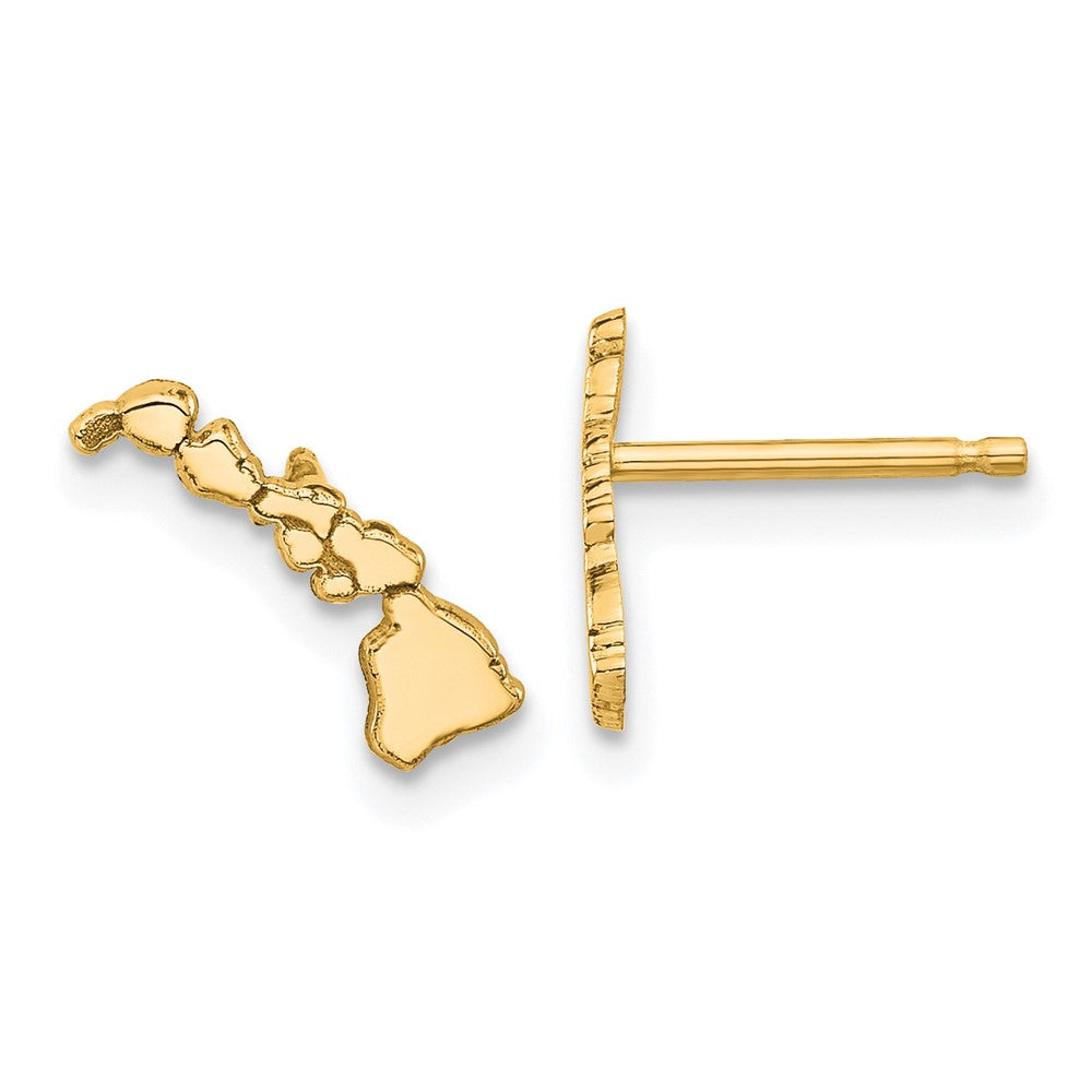 14K Yellow Gold 14Ky Hawaii State Earrings