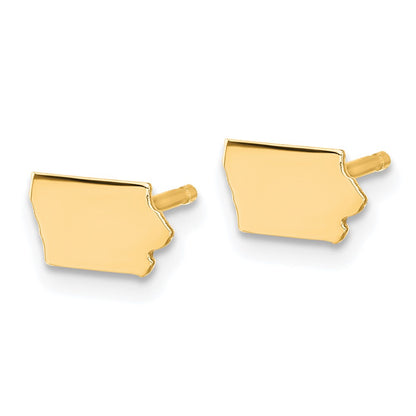 Gold Plated Sterling Silver/Gold Iowa State Earrings