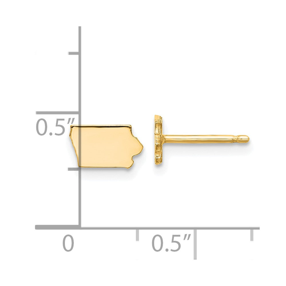 Gold Plated Sterling Silver/Gold Iowa State Earrings
