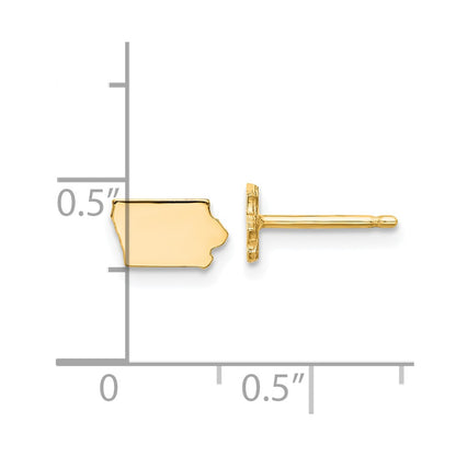 Gold Plated Sterling Silver/Gold Iowa State Earrings