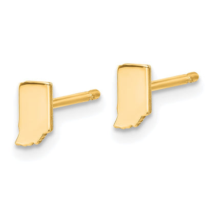 14K Yellow Gold 14Ky Indiana State Earrings