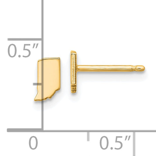 Gold Plated Sterling Silver/Gold Indiana State Earrings