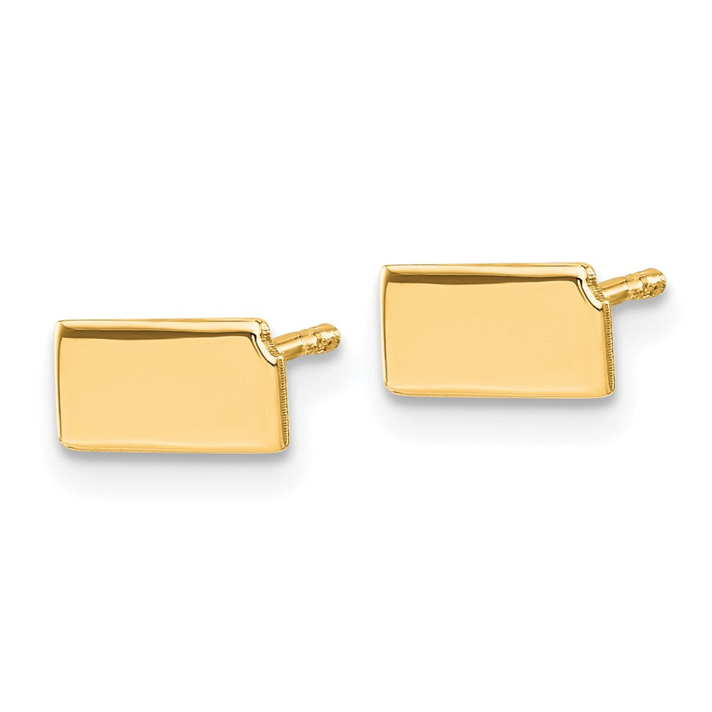 14K Yellow Gold 14Ky Kansas State Earrings