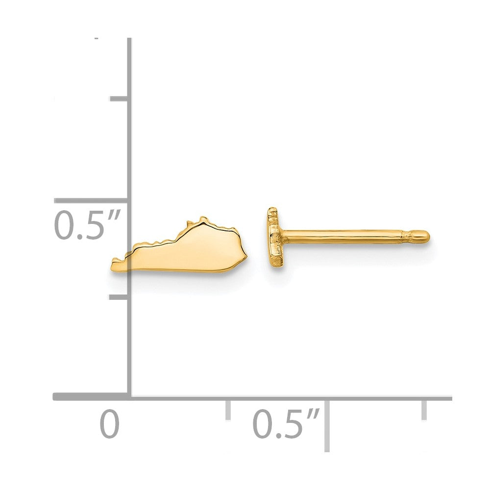 Gold Plated Sterling Silver/Gold Kentucky State Earrings