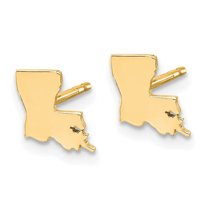 Gold Plated Sterling Silver/Gold Louisiana State Earrings