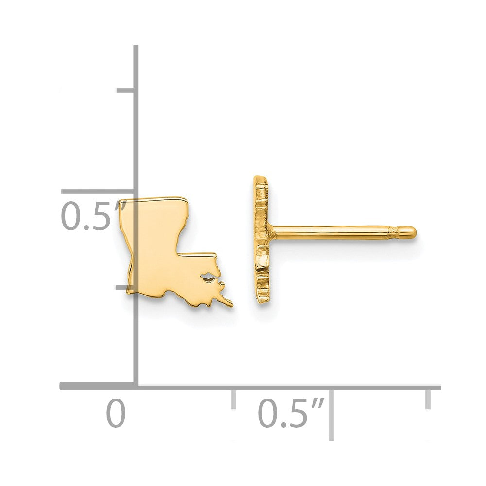 Gold Plated Sterling Silver/Gold Louisiana State Earrings