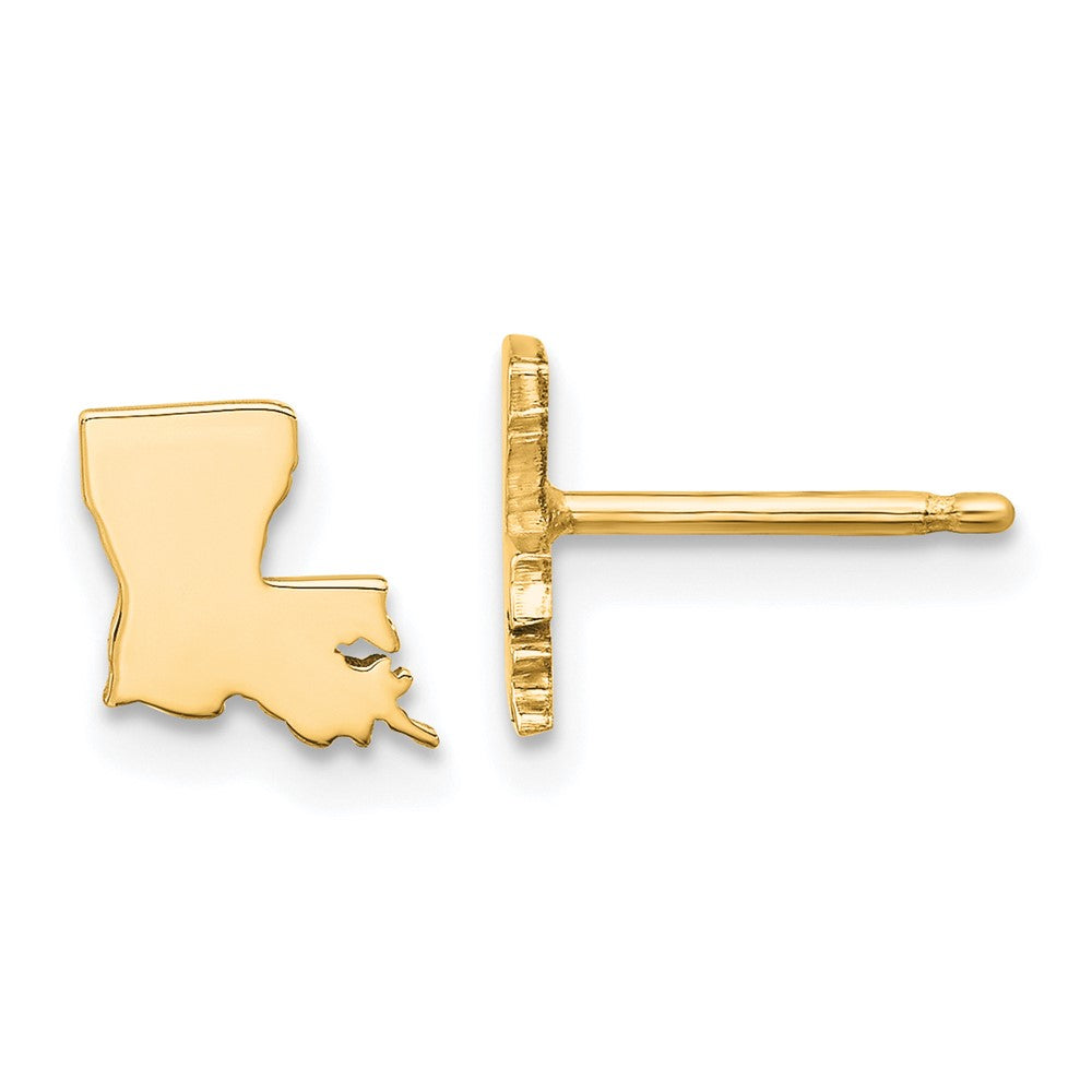 14K Yellow Gold 14Ky Louisiana State Earrings