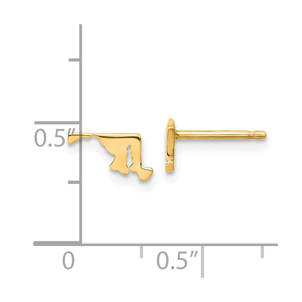 14K Yellow Gold 14Ky Maryland State Earrings